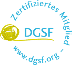 Siegel: Zertifiziertes Mitglied der Deutschen Gesellschaft für Systemische Therapie, Beratung und Familientherapie (DGSF)